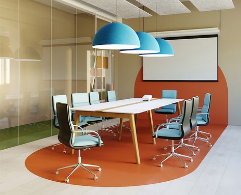 Conference room :: Behance Meeting Room Coworking Space, Fun Conference Room, Coworking Conference Room, Coworking Meeting Room, Commercial Office Design Workspaces, Community Room Interior Design, Creative Conference Room Design, Colorful Corporate Office, Resource Center Design