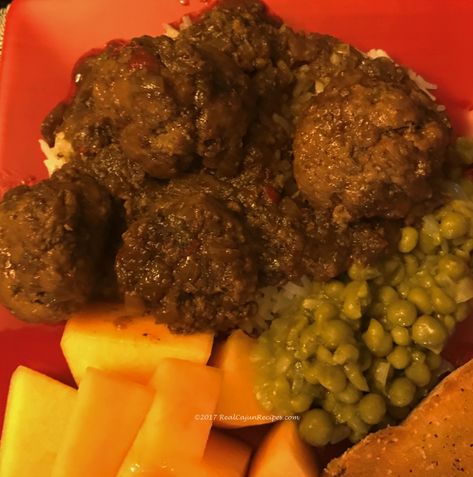 Cajun Meatballs And Gravy, Crawfish Balls In Gravy, Leah Chase Creole Meatballs, Meatball Brown Gravy Recipes, Cajun Meatball Stew Recipe, Rao’s Meatball Recipe, Meatball Stew Recipe, Cajun Recipes Louisiana, South Louisiana Recipes