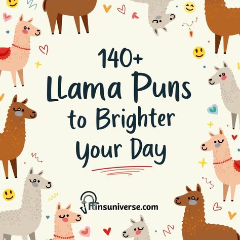 Looking to add a little llama drama to your day? 🦙 Dive into our collection of 140+ llama puns that'll leave you cracking up! Whether you're feeling a bit llama-lame or just need a good chuckle, these puns will whisker your worries away! 🦙✨ #puns #llamas #humor #funny #wordplay #laughoutloud #punny #comedy #jokes #lighthearted Llama Sayings, Llama Jokes, Funny Llama Pictures, Summer Puns, Llama Puns, Llama Pictures, Music Puns, Babysitting Fun, Alpaca My Bags