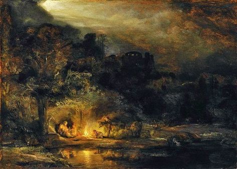 Paintings By Rembrandt Harmenszoon van Rijn The Flight Into Egypt, Flight Into Egypt, Rembrandt Paintings, Dulwich Picture Gallery, Art Baroque, Istoria Artei, Jan Van Eyck, Joseph Mallord William Turner, Rembrandt Van Rijn