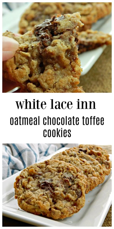 Oatmeal Toffee Cookies, Chocolate Toffee Cookies, Toffee Cookies, Cookie Brownie Bars, Toffee Bits, Chocolate Oatmeal, Oatmeal Chocolate, Chocolate Toffee, Delicious Cookie Recipes