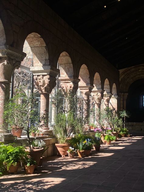 Medieval Garden Aesthetic, Monestary Garden, Monastic Garden, Peristyle Garden, 1800s Garden, 1500s Aesthetic, Medieval Courtyard, Cloister Garden, Met Cloisters