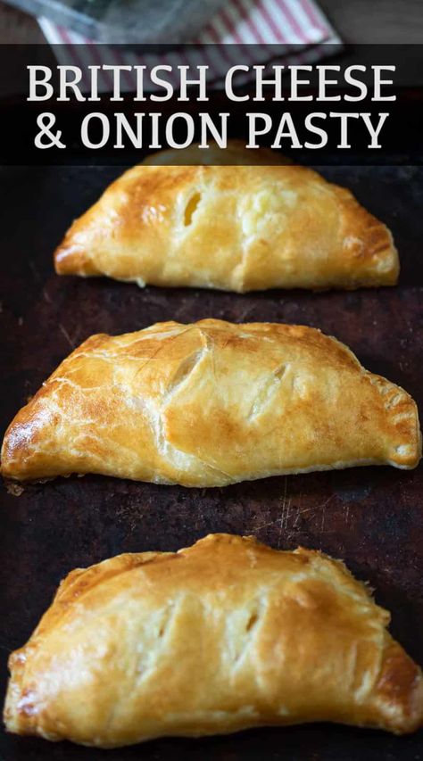 Cheese And Onion Pasty, Hand Pies Savory, Pasties Recipes, British Cooking, Cheese Potato, Hand Pie Recipes, Scottish Recipes, Savory Pastry, Flaky Pastry