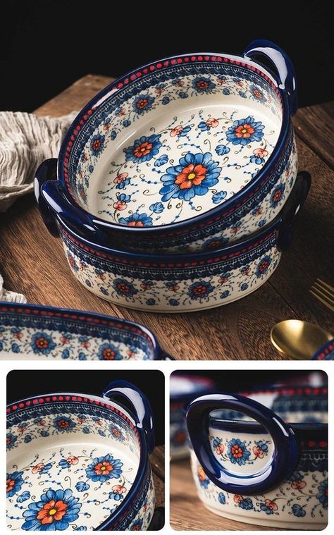 Vintage Ceramics Pottery, Kitchen Decor Collections, Crockery Design, Soup Bowls With Handles, Gadgets Kitchen Cooking, Ceramic Dinnerware, Ceramics Pottery Art, Handmade Bowl, Polish Pottery