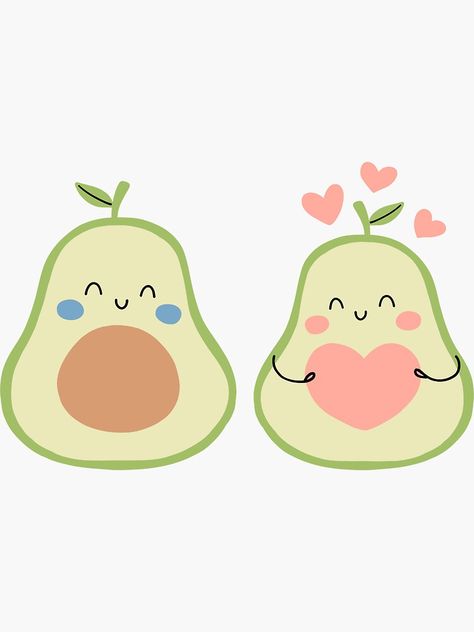 Couple Stickers Printable, Avocado Couple, Shop Sticker, Cosmetics Bag, Happy Valentine's Day, Happy Valentine's, Love Messages, Printable Stickers, Happy Valentines Day