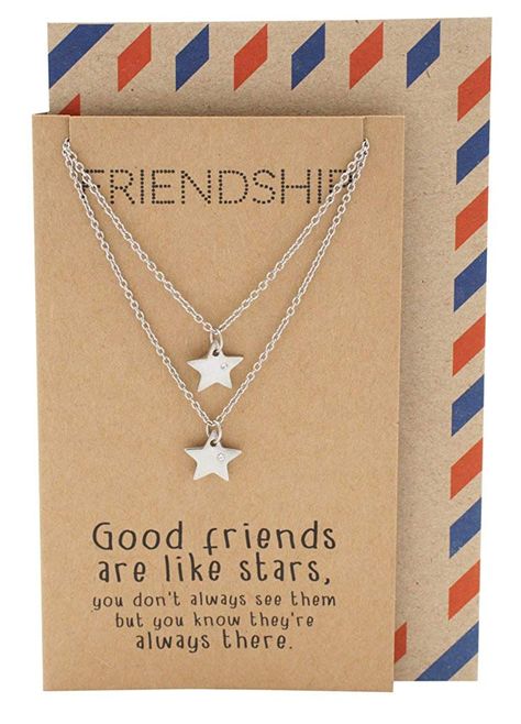 Presents For Bff, Small Diy Gifts, Birthday Best Friend, Gifts Forbest Friend, Good Friends Are Like Stars, Bff Jewelry, Friendship Necklace, Blue Sapphire Necklace, Friend Jewelry