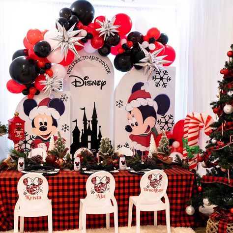 Disney Themed Birthday Party, Upstairs Playroom, Disney Themed Birthday, Mickeys Christmas Party, Disney Christmas Crafts, Mickey Mouse Birthday Decorations, Holiday Centers, Black Motherhood, Disney Theme Party