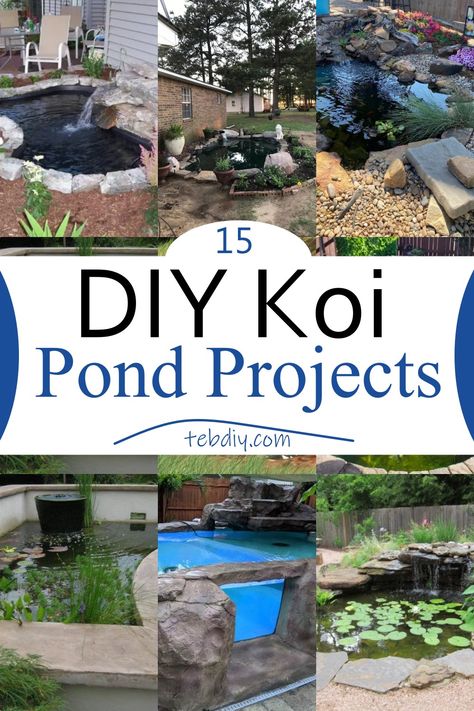 DIY Koi Pond Diy Koi Pond Ideas, Small Koi Pond Ideas Diy, Patio Koi Pond, Diy Coy Pond, Koi Ponds Ideas, Diy Coy Fish Pond, Front Yard Koi Pond Ideas, Koi Fish Pond Backyard, Coy Pond Ideas Backyards