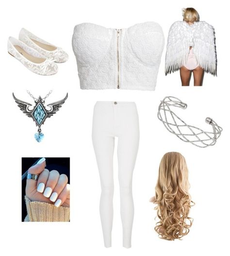 "Angel outfit 1" by angle12345 ❤ liked on Polyvore featuring NLY Trend, Accessorize, Quiz and Wallis White Angel Outfit Halloween, White Angel Outfit, Angel Outfit Halloween, Costume Diy Women, Angel Costume Diy, Angel And Devil Costume, Halloween Pants, Diy Costumes Women, Devil Costume