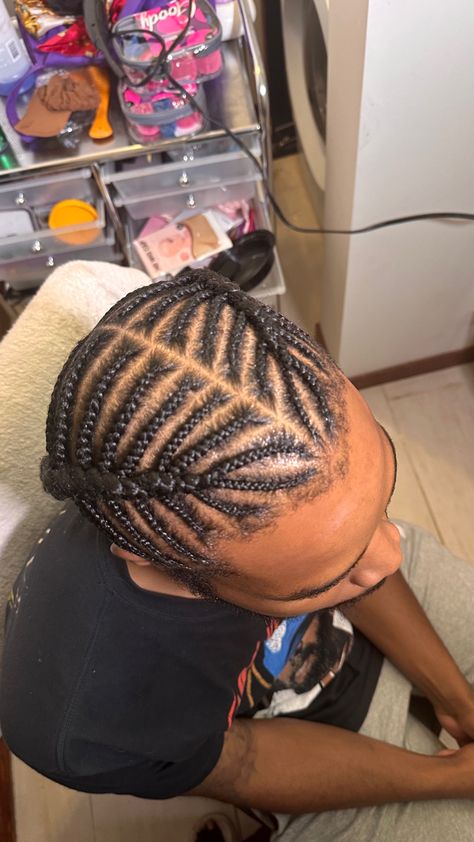 Fishbone braids, braided styles for men Fish Bone Hair Styles, Fish Bone Braids Men, Fishbone Braids For Men, Braided Styles For Men, Fish Bone Braid, Fishbone Hairstyle, Half Braids, Men's Braids, Cornrows Men