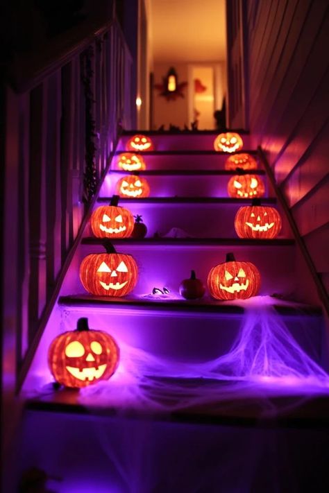 "Transform your Halloween decor with Glow-in-the-Dark Decorations! 🌟👻 Ideal for creating a spooky atmosphere that shines after dark. 🌿✨ #SpookyGlow #HalloweenDIY #GlowDecor" Blacklight Halloween, Glow Halloween, Neon Halloween, Halloween Fest, Holloween Costume, Inside Decor, Boo Crew, Halloween Decorations Indoor, Halloween Lights