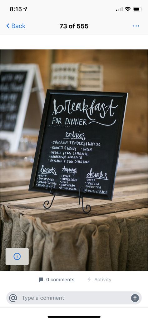 Breakfast For Dinner At Wedding, Breakfast Food Wedding, Breakfast For Dinner Wedding Reception Food Ideas, Wedding Reception Breakfast For Dinner, Breakfast Reception Ideas, Teacher Conference Dinner Ideas, Breakfast At Wedding Receptions, Breakfast Food For Wedding Reception, Wedding Breakfast For Dinner