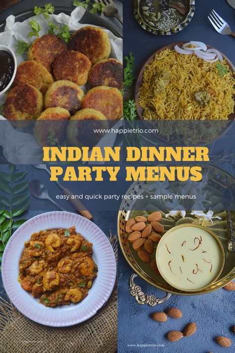 Indian dinner party Menu with Sample Menus and Full Recipe Collections. When it comes to the Indian culture Parties and get together happen very often. We always find a reason to meet people and definitely out of all that Food plays a major role. Some chit chats and good food is all we need for a healthy and hearty mind. Menu for Indian dinner party comes with a perfect balance of food. It has dessert drinks, entree,main course and its complete. Indian Dinner Party, Party Main Course, Indian Dinner Menu, Summer Dinner Party Menu, Dinner Party Menu Ideas, Party Menu Ideas, Birthday Dinner Menu, Tender Coconut, Winter Dinner Party