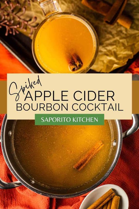 This bourbon apple cider cocktail is the perfect drink for Fall. Served either warm or cold, this boozy apple cider is also a great cocktail for a crowd. Cider Alcohol Drinks, Boozy Apple Cider, Cocktail For A Crowd, Spiked Apple Cider Recipe, Cider Alcohol, Cider Cocktail Recipes, Bourbon Cider, Bourbon Apple Cider, Apple Cider Drink