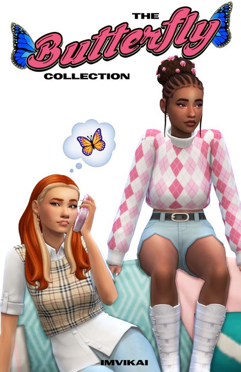 The Sims 4 Pack, Super Cute Outfits, Clothes Cc, Sims Packs, Pelo Sims, The Sims 4 Packs, Sims 4 Mm Cc, Play Sims, Butterfly Collection