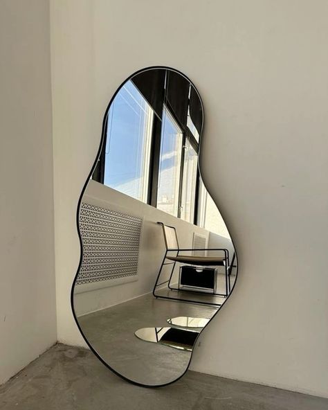 Diy Floor Length Mirror, Full Length Mirror Living Room, Full Length Mirror Diy, Wall Mirror Ideas, Full Length Mirror In Bedroom, Wall Mirror Decor, Mirror Decor Ideas, Irregular Mirror, Modern Wall Mirrors