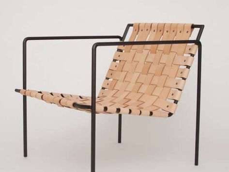 Rod+Weave Chair - Powder Coated Weave Chair, Poltrona Design, Minimal Furniture, Woven Chair, Lounge Chair Design, Contemporary Chairs, Diy Chair, Steel Furniture, Contemporary Interior Design