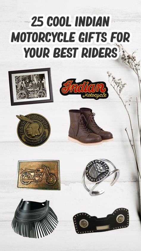 From the best motorcycle accessories and memorabilia to cool Indian motorcycle jackets and boots, we have gathered them all just for you. Let’s jump to the list! Indian Motorcycle Logo, Indian Motors, Gifts For Your Friends, Vintage Indian Motorcycles, Motorcycle Logo, Best Motorcycle, Motorcycle Gifts, Biker Clubs, American Motorcycles