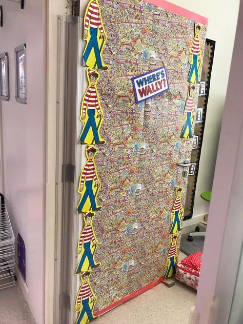 Where’s Wally World Book Day Decorations, World Book Day Door Display, Book Door, World Book Day Ideas, Teacher Appreciation Doors, Wally World, Storybook Theme, Class Door, Wheres Wally