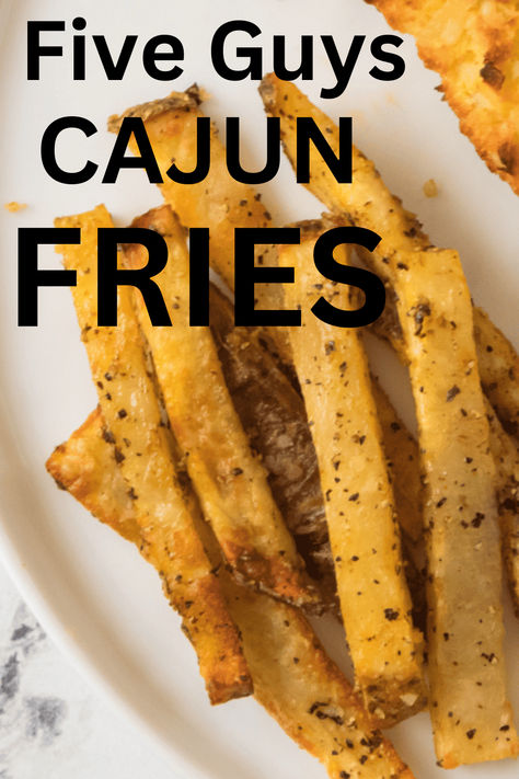 These Five Guys Copycat Cajun Fries can be made in either the oven or air fryer, delivering that authentic taste you love! Generously seasoned with my special Cajun spice mix, these fries are not only delicious but also peanut oil-free! Season Fries Recipe, Five Guys Fries, Cajun Fries Recipe, Cajun Seasoning Recipe, Cajun Spice Mix, Cajun Fries, Seasoned Fries, Cajun Spice, Fries Recipe