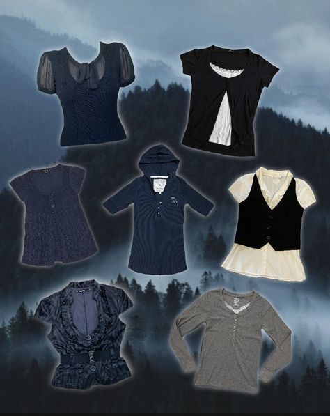 Y2K 2000s Bella Swan & Alice Cullen Twilight inspired outfits 🦇 #Twilght #BellaSwan #AliceCullen #Twilightcore #2000s #y2k #2000sfashion #depop #milkmaid #vest Alice Cullen Outfits Ideas, Alice Twilight Aesthetic Outfits, Alice Cullen Clothes, Twilight Inspired Outfits Alice Cullen, Twilight Saga Outfits, Alice Cullen Outfits Aesthetic, Twilight Style Inspired Outfits, Alice Cullen Inspired Outfits, Twilight Core Aesthetic Outfits