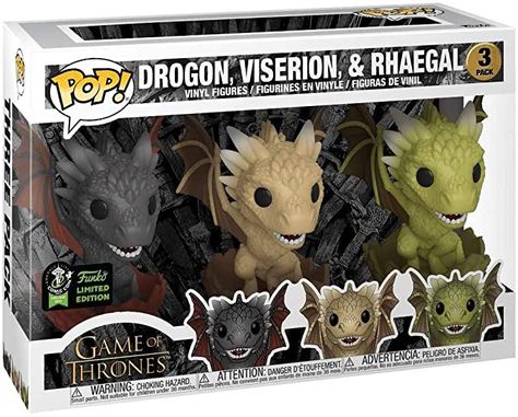 Drogon Viserion Rhaegal, Game Of Thrones Accessories, Game Of Thrones Merchandise, Game Of Thrones Figures, Game Of Thrones Theme, Game Of Thrones Gifts, Funko Game Of Thrones, Funko Pop Dolls, Game Of Thrones Dragons