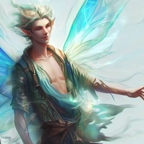 Fairy Man, Male Fairies, Pokemon Moves, Faerie Aesthetic, Male Fairy, Fairy Boy, Faery Art, Fantasy Fairies, Fairy Illustration