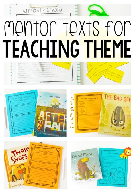 Teaching Theme 2nd Grade Activities, How To Teach Theme, Teaching Theme 2nd Grade, Theme Lessons 3rd Grade, Main Idea Mentor Text, Theme Lessons 4th Grade, Teaching Theme 3rd, Teaching Theme 3rd Grade, Books For Teaching Theme