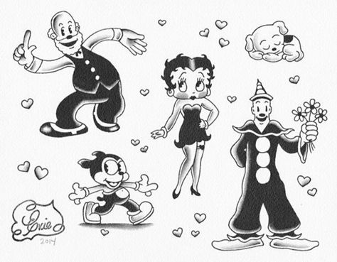 Betty Boop Characters, Betty Boop Tattoo, Pigeon Tattoo, Betty Boop Tattoos, 1930s Cartoons, Sign Inspiration, Aesthetic Tattoos, Cartoon Drawing Tutorial, Betty Boop Art