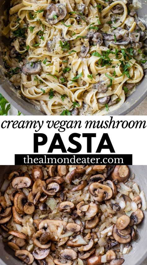 Gf Noodles, Cauliflower Dinner, Mushrooms Pasta, Mushroom Stroganoff Recipe, Vegan Mushroom Pasta, Meatless Meals Healthy, Cauliflower Mushroom, Mushroom Recipes Pasta, Glutenfree Recipe