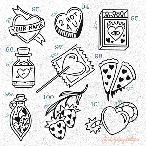 The love continues on the second of my Valentine’s flash sheets. All of these baddies are available in colour. Check out my insta for more info @io.rising.tattoo Flash Tattoo Best Friend, Lesbian Tattoo Flash Sheet, Flash Tattoo Sheets Simple, Cute Gap Filler Tattoos, Christmas Flash Tattoo Ideas, Valentines Day Tattoo Flash Sheet, Tattoo Ideas Flash Sheet, Wedding Flash Tattoo, Trad Flash Sheet