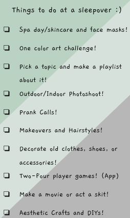 Heres a list of what to do when you have no idea at all what to do with your friends at a sleepover! Prank Calls, Sleepover Ideas, Making A Movie, List Of Things, Things To Do At A Sleepover, Art Challenge, Spa Day, One Color, Colorful Art