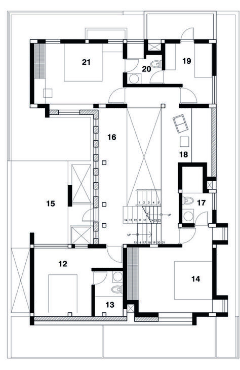 Simple Lake House, U Shaped House Plans, U Shaped Houses, 20x40 House Plans, Duplex Floor Plans, Small Villa, Architectural Floor Plans, Luxury House Interior Design, Architectural Design House Plans