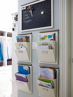 It's Written on the Wall: Do you have a Homework Station? Need Ideas for Organizing Kids Homework? Organizing Mail, Mail Organization, Organize Bills, Command Station, Organize Papers, Organizing School, Mail Center, Mail Storage, Family Communication