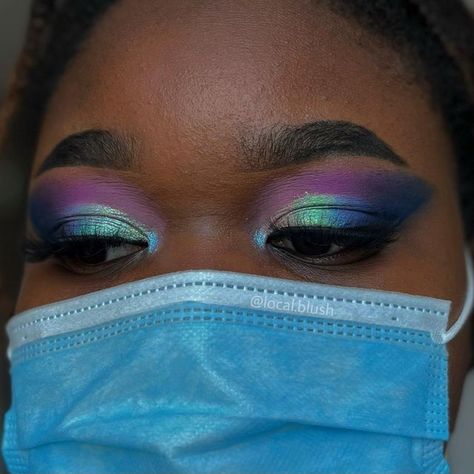 Lavender Eyeshadow Looks, Purple And Blue Makeup, Lavender Eyeshadow, Colorful Eyeshadow Looks, Duochrome Eyeshadow, Blue Makeup Looks, Bright Eyeshadow, Indie Makeup, Single Eyeshadow