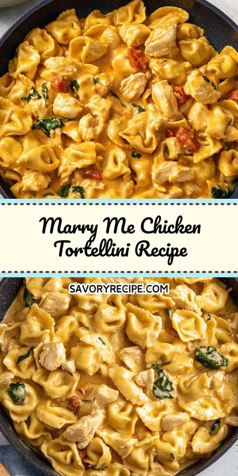 Craving a comforting meal that feels gourmet? The Marry Me Chicken Tortellini Recipe showcases succulent chicken breast paired with cheesy tortellini, making it perfect for any night in. Save this recipe to your Chicken Breast Recipes board for a delightful culinary experience! Marry Me Chicken Tortellini, Cheese Tortellini Recipes, Tortellini Recipe, Marry Me Chicken, Chicken Tortellini, Tortellini Recipes, Cheese Tortellini, Spinach And Cheese, Juicy Chicken