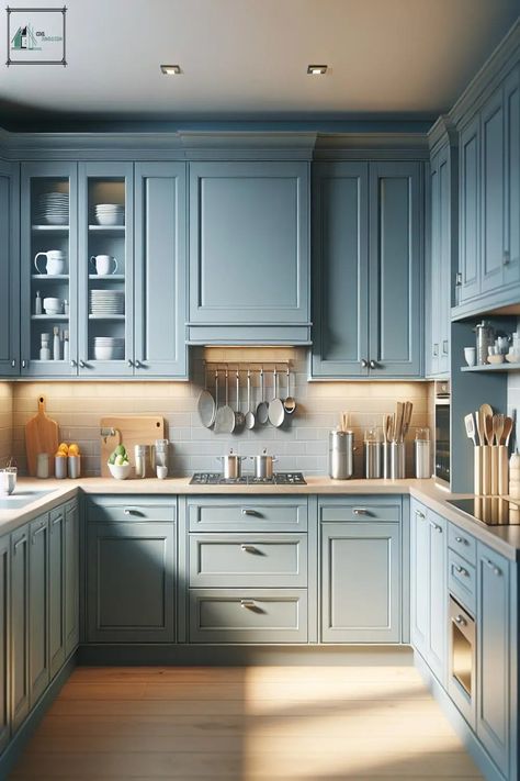 Best 40 Blue Gray Kitchen Cabinets Ideas Blue Gray Kitchen Cabinets, Navy Blue Kitchen Cabinets, Dark Grey Kitchen Cabinets, Dark Gray Kitchen Cabinets, Grey Blue Kitchen, Two Tone Kitchen Cabinets, Kitchen Bar Design, Modular Kitchen Cabinets, Dark Grey Kitchen