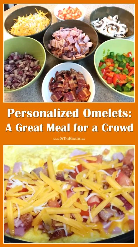 How To Cook Omelette, Meal For A Crowd, Omelette Bar, Cheese Omelette, French Bread Pizza, Breakfast Meat, Food For A Crowd, Pizza Bread, Omelet