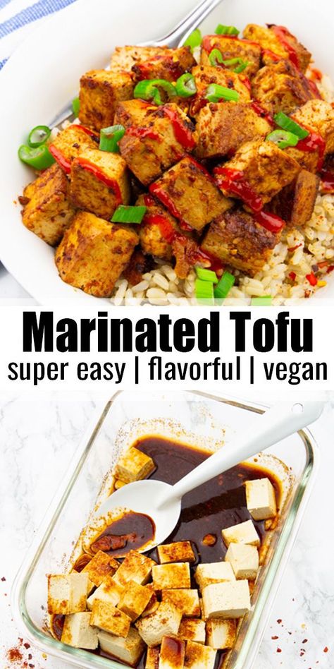 Tofu Marinade Recipes, Tofu Recipes Healthy, Tofu Marinade, Tofu Recipes Vegan, Marinated Tofu, Tofu Dishes, Marinade Recipes, Tofu Recipes, Rigatoni