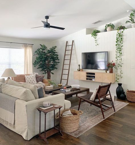 Kelly | Hartley Home | on Instagram: “Advert your eyes from the plants on the dang ledge that really need to be watered 👀 (I watered them. I promise) and look at that naked…” Living Room Ledge Decor Shelf Ideas, Vaulted Ceiling Shelf Decor, Plant Ledge Decorating Ideas, High Ledge Decorating Ideas Living Rooms, Ledge Decorating Ideas Living Room, High Shelf Decorating, Living Room With Greenery, High Ledge Decorating Ideas, Plant Ledge Decorating