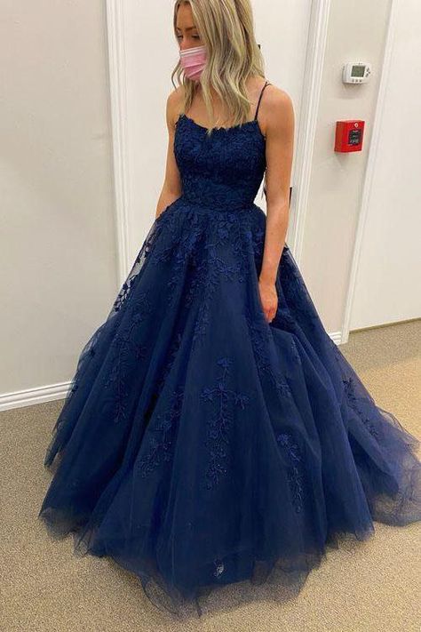 Prom Dresses Fluffy, Blue Grad Dresses, Prom Dresses Navy, Sky Blue Prom Dresses, Gown Aesthetic, Navy Blue Prom, Matric Farewell, Navy Prom Dresses, Navy Blue Prom Dresses