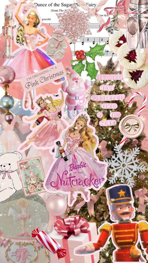 Barbie in the Nutcracker  🎀 Nutcracker Aesthetic Wallpaper, Barbie In The Nutcracker, Barbie Nutcracker, Nutcracker Sweet, Iphone Wallpaper Kawaii, Christmas Barbie, Cute Christmas Wallpaper, Wallpaper Doodle, Iphone Wallpaper Photos