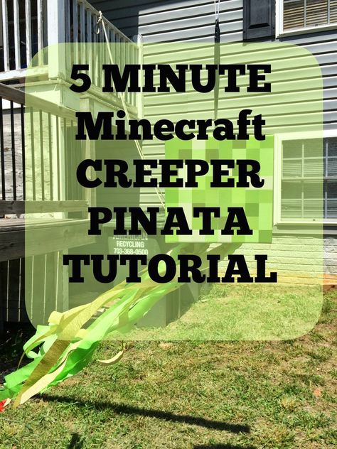 Shipwrecked on Fabulous Island: Minecraft Party - The Piñata Minecraft Party Activities, Island Minecraft, Minecraft Pinata, Minecraft Party Games, Diy Pinata, Diy Minecraft, Minecraft Birthday Party, Birthday Party Crafts, Lego Minecraft