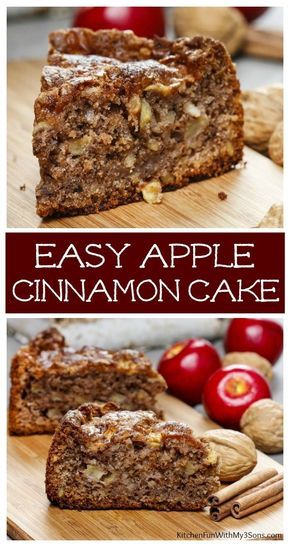 Cinnamon Bread Recipes, Cinnamon Apple Cake, Cinnamon Cake Recipes, Apple Cake Recipe Easy, Apple Cinnamon Cake, Apple Cake Recipe, Cinnamon Cake, Apple Dessert Recipes, Kitchen Fun