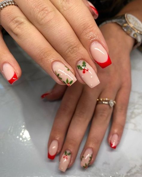 acrylic gel nails christmas winter holiday Chrimbo Nails, Nail Art Noel, Christmas Gel, October Nails, Nagel Tips, Winter Nails Acrylic, Cute Christmas Nails, Christmas Nails Easy, Christmas Gel Nails