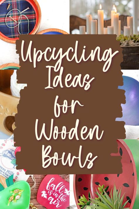 Looking for upcycling ideas for wooden bowls that you've found at the thrift store? This collection is full of inspiration, from painting them to completely repurposing them into something else! Wood Bowls Decor Ideas, Wooden Bowls Decor Ideas, Diy Hat Stand, Wooden Bowls Diy, Wooden Bowls Decor, Upcycle Wood, Large Wooden Bowl, Wood Bowl Decor, Wooden Objects