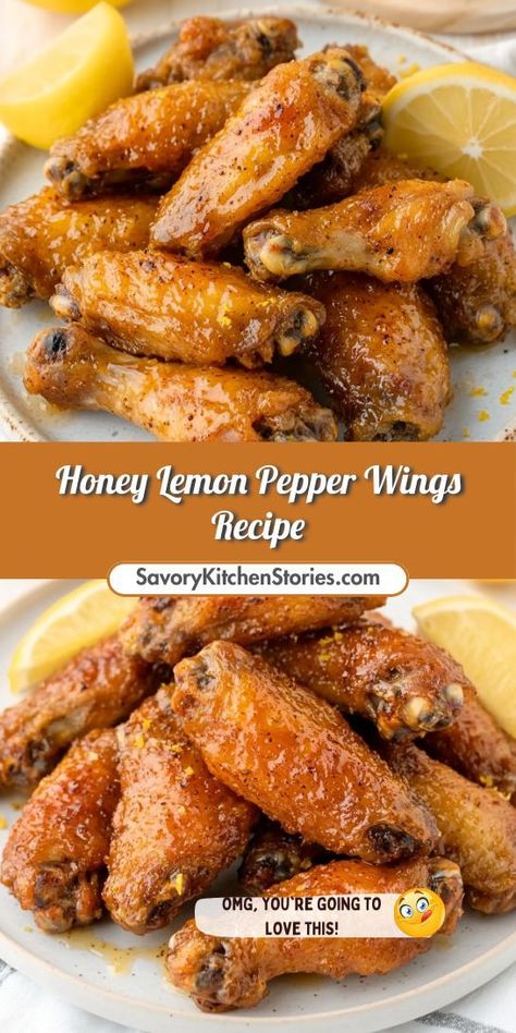 Want to serve a standout appetizer that everyone will love? The Honey Lemon Pepper Wings Recipe is packed with flavor and sure to be a hit at parties or family dinners! Make your gatherings unforgettable by adding these wings to your menu. Save this recipe for later! Lemon Pepper Wings Recipe, Honey Lemon Pepper Wings, Lemon Pepper Chicken Wings Recipe, Lemon Pepper Sauce, Lemon Pepper Chicken Wings, Lemon Pepper Wings, Wings Recipe, Lemon Pepper Chicken, Sweet Sauce