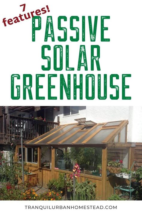 Want to save on greenhouse heating costs? Wondering how to build a passive solar greenhouse? With these 7 features you can keep the heat in and cold out. #passive #solar #greenhouse #passivesolargreenhouse Greenhouse Heating, Passive Solar Greenhouse, Food Growing, Solar Greenhouse, Diy Greenhouse Plans, Build A Greenhouse, Greenhouse Plans, Passive Solar, Wooden Pergola