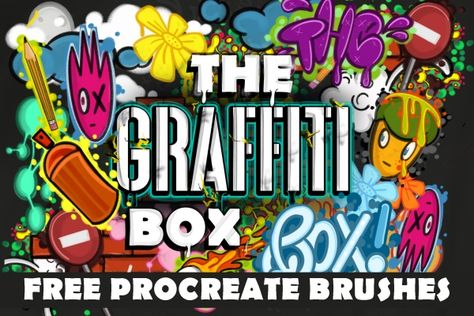 FREE The Graffiti Box: Procreate Brushes Procreate Graffiti, Free Procreate Brushes, Photoshop Watercolor, Illustrator Brushes, Free Procreate, Procreate Brushes Free, Ipad Lettering, Graffiti Drawing, Free Brush