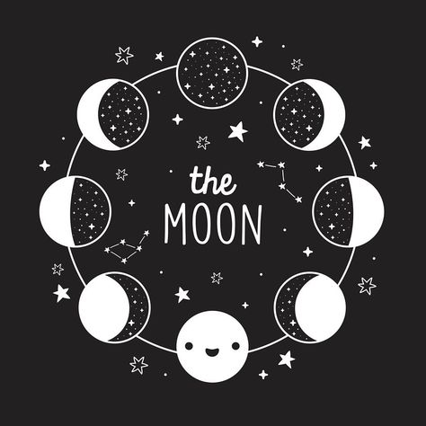 ✨em&sprout✨’s Instagram profile post: “I’ve been designing new tee prints lately and this is one of them, phases of the moon, something I’ve wanted to illustrate for awhile now!…” Phases Of The Moon Illustration, Faces Of Moon, Moon Phases Illustration, Phases Of The Moon Art, Moon Phases Drawing, Moon Phrases, Anime Red Hair, Moon Phases Art, Moon Circle